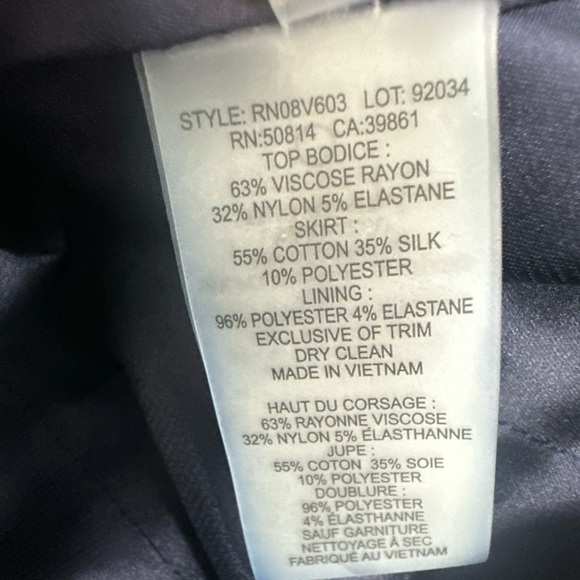 Elie Tahari Sleeveless Black/Blue Pleated Zip Mini A-Line Dress Silk Blend Skirt - Picture 11 of 13